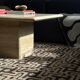 Table basse italienne en travertin du milieu du siècle