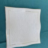 6 white glazed ceramic plates vague design and contemporary patterns