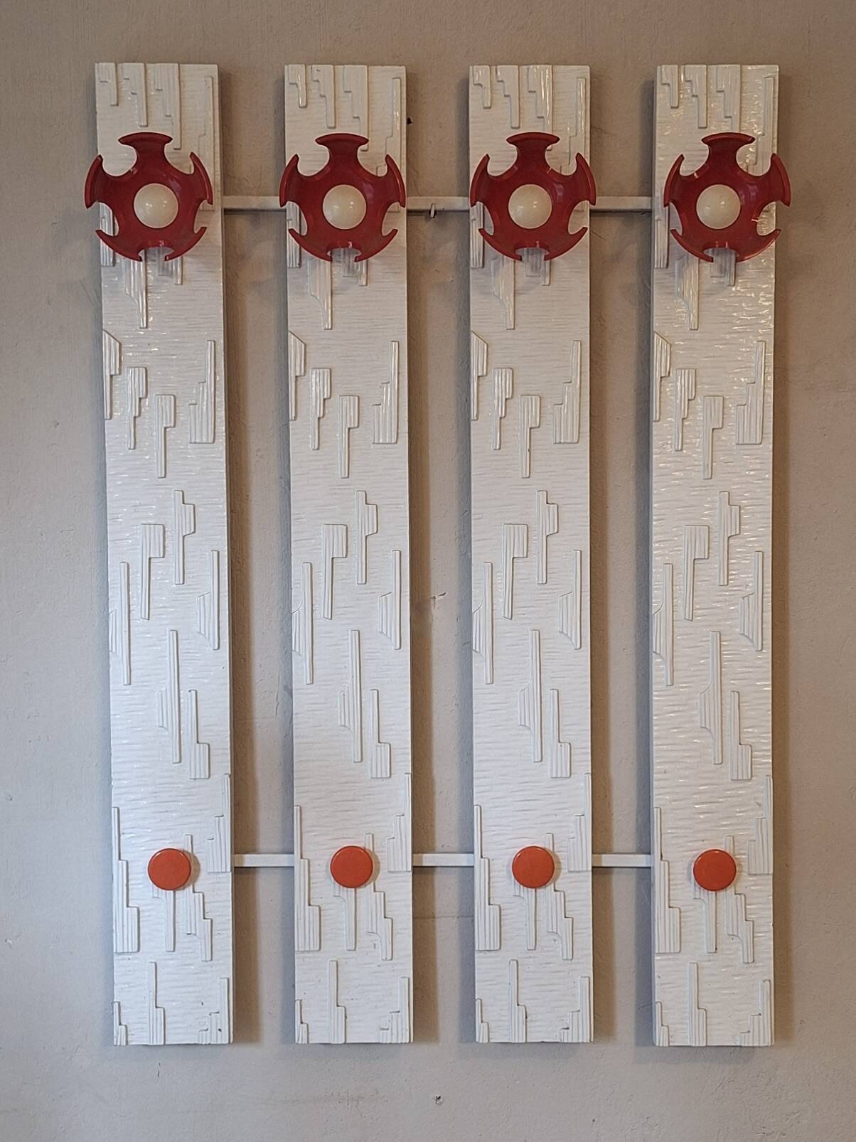 Schönbuch mid century wall mount coat and hat rack, 1970s