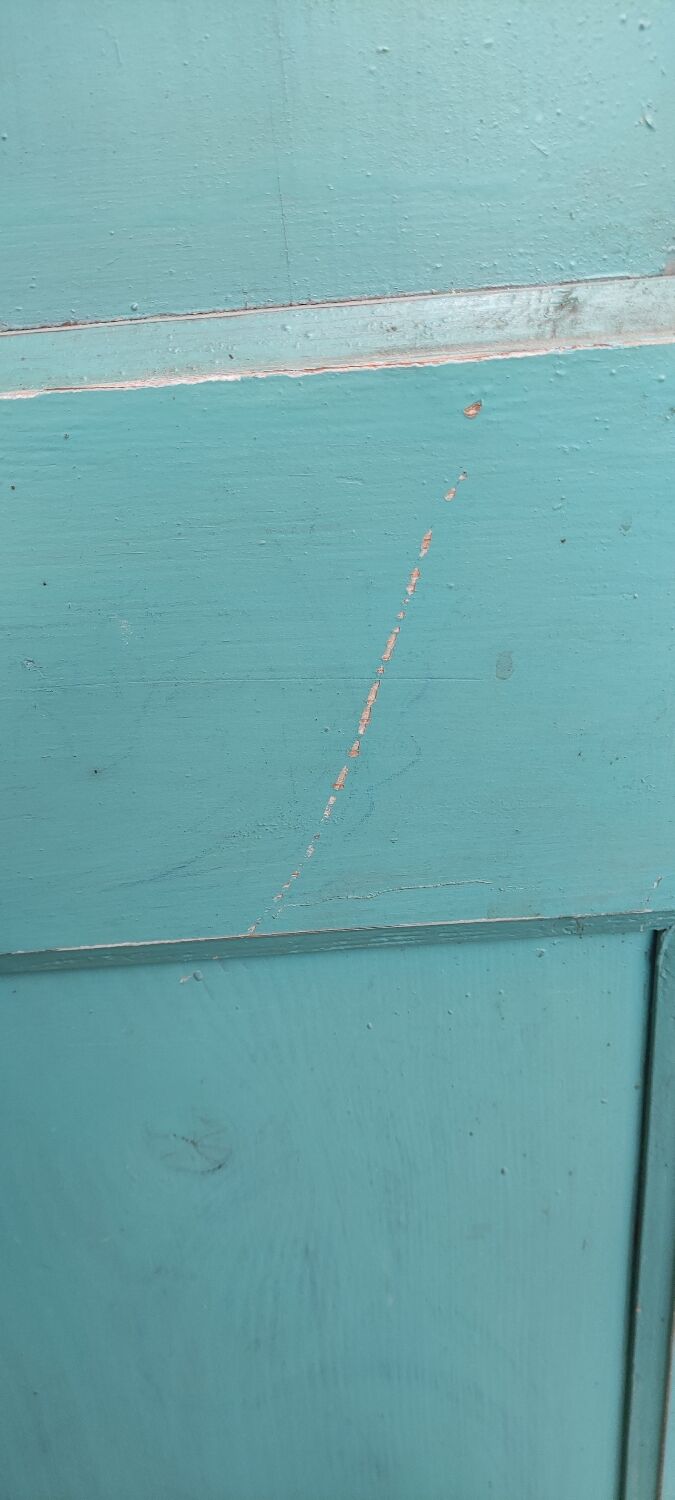 Antique patinated two-door cabinet