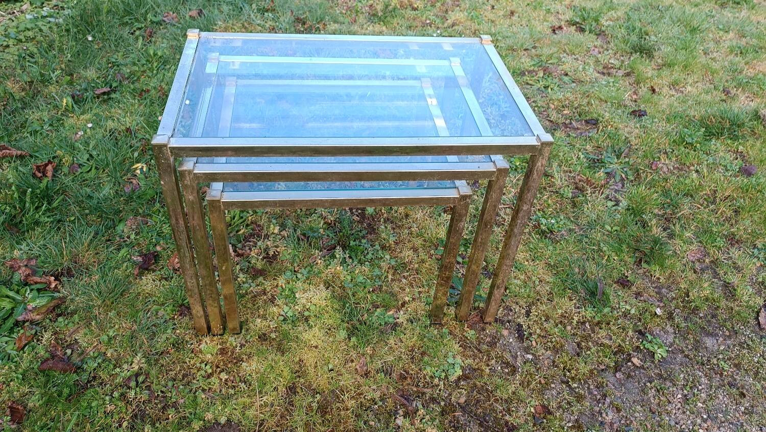 Table basse gigogne en verre