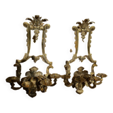 Paire d’appliques en bronze  doré  style LXV