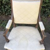 Pair of Louis XVI style armchairs solid walnut