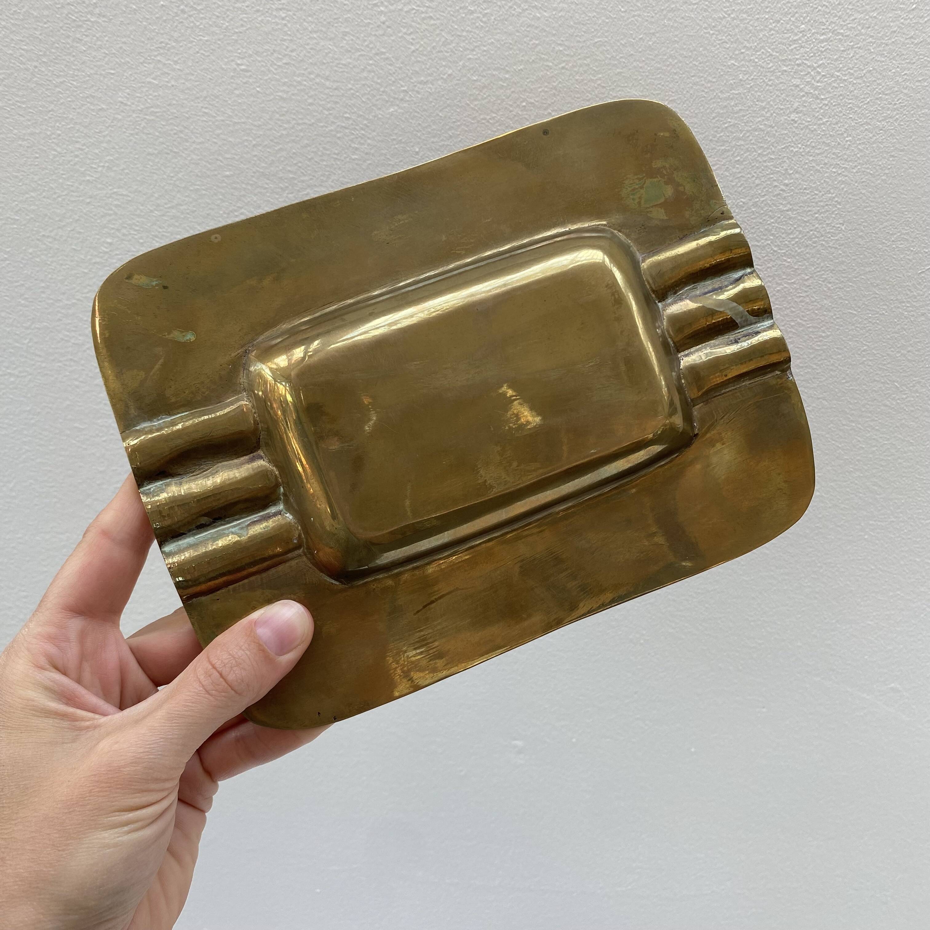 Art Deco ashtray in solid brass