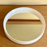 Vintage Belgian white round mirror