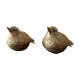 Salt and pepper shaker in silver metal, sparrows