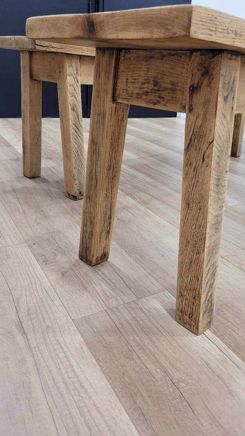 Two oak farm benches