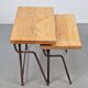 Brutalist Cast Iron and Oak Nesting Tables, 1970s, Set of 2