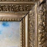 Hsp 19th century barbizon paintings "animated landscape" + frame