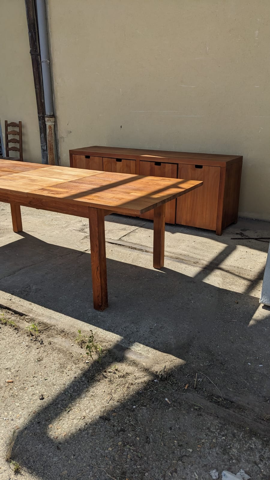 Large dining table with extension