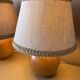 Set of 2 solid wood bedside lamps