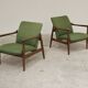 Pair of green GMF 64 armchairs by
Edmund Homa, Poland, 1960s
