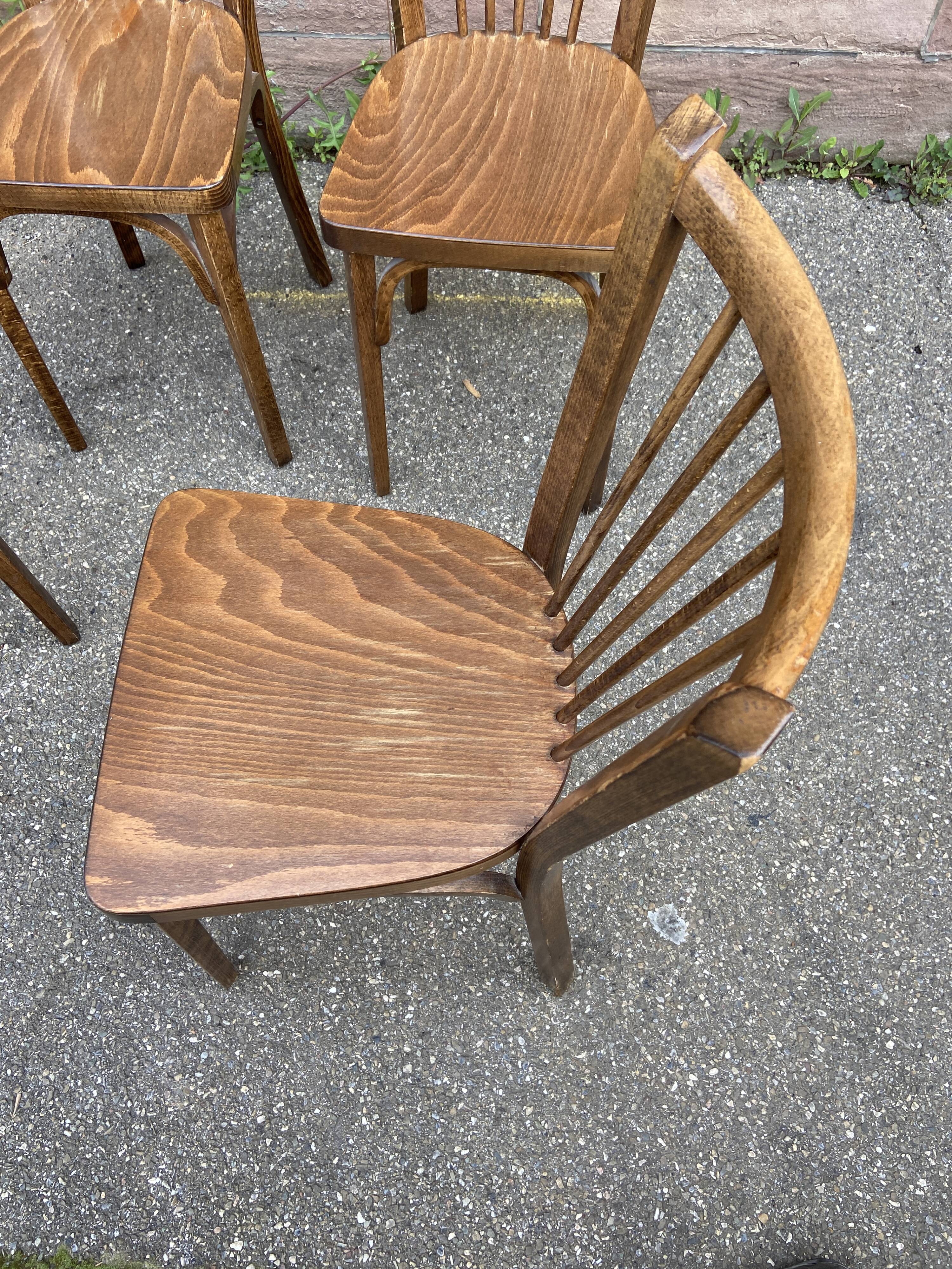 4 Baumann café chairs 1960