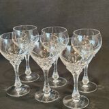 6 verres à vin en cristal 24% Cristallerie Kaspar Lemberg Lorraine vintage