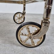 Chromed faux bamboo bar cart, Orsenigo Italy, 1970s