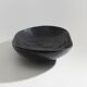 Organic shaped black wooden bowl, 1960s