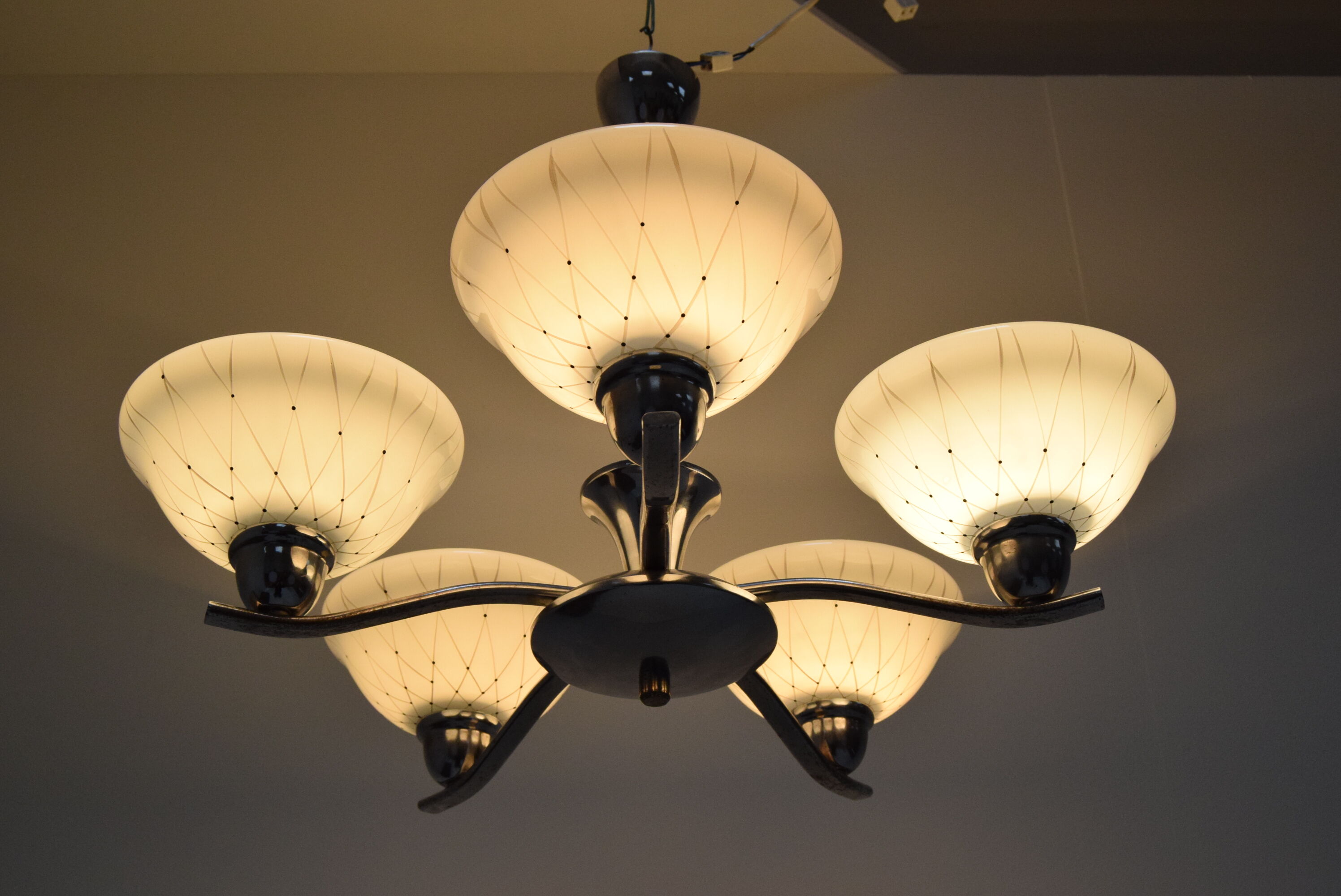 Mid-century Chandelier by company Drukov,1960's.