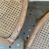 Pair of caned bistro chairs