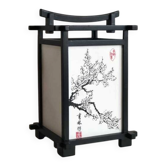 Japanese cherry blossom lamp made of wood and paper.