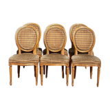 Suite of six Louis XVI-style medallion chairs