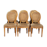 Suite of six Louis XVI-style medallion chairs