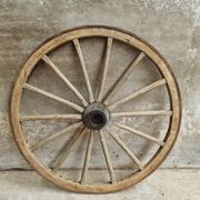 Antique cart wheel wagon wheel XXL oak wood 126 cm