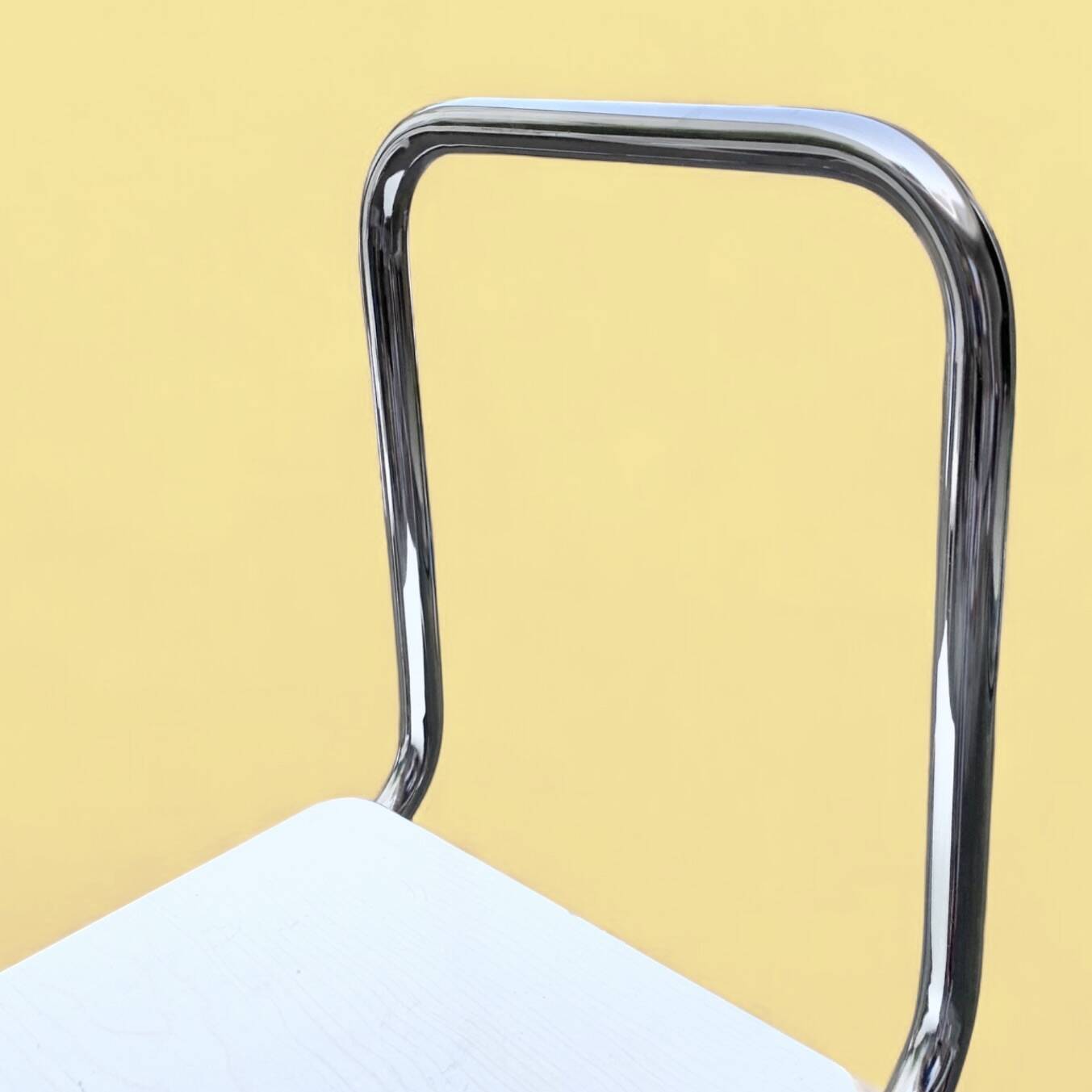 Vintage stepladder in Formica, wood and chromed metal