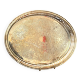 Antique Silver-Plated Metal Tray Rocaille Rococo Louis XV