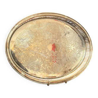 Antique Silver-Plated Metal Tray Rocaille Rococo Louis XV