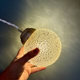 Vintage globe pendant light in molded glass