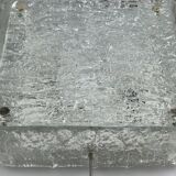 60s 70s ice glass flush mount ceiling lamp by Kaiser Leuchten Germany