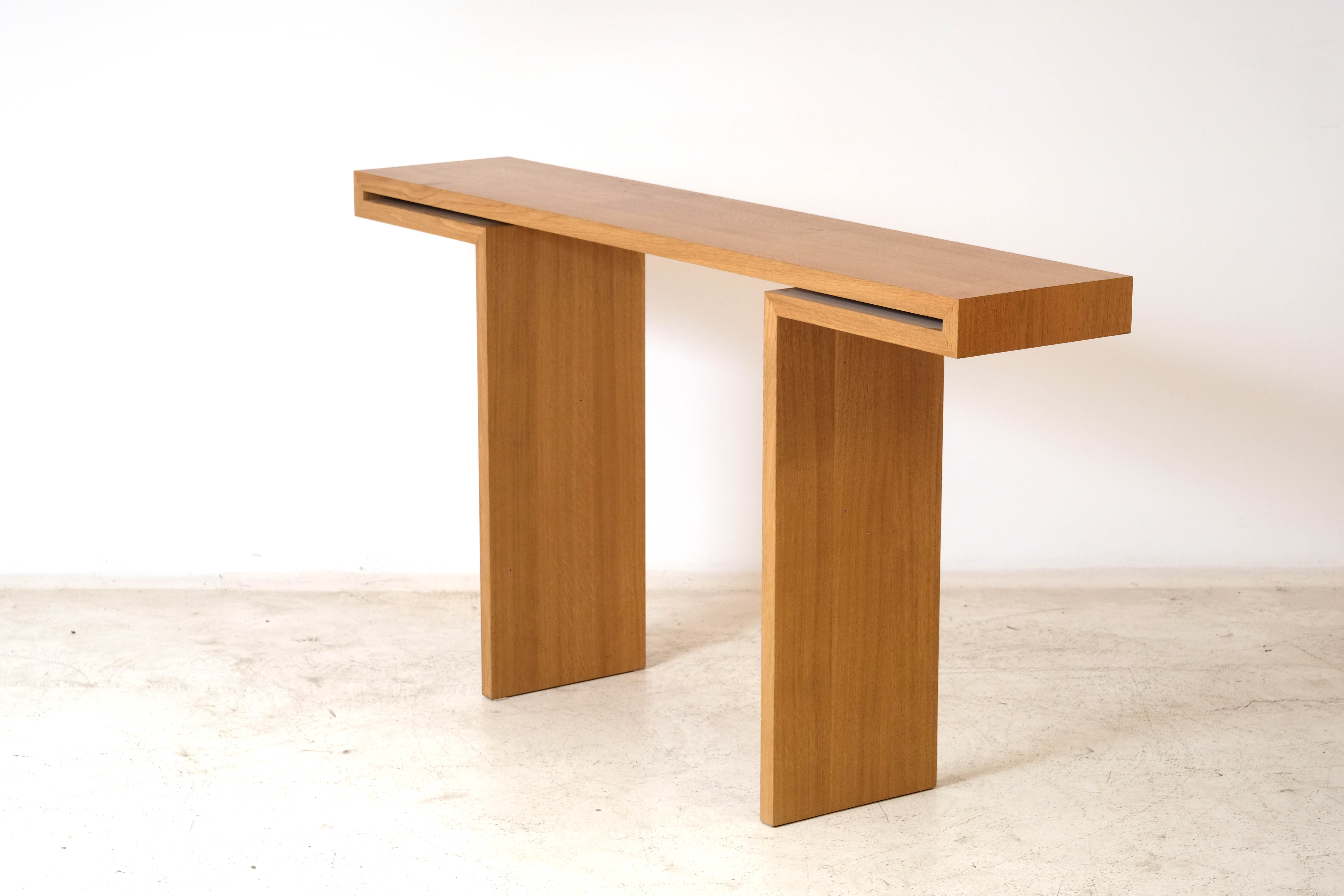 Modern solid oak wall console