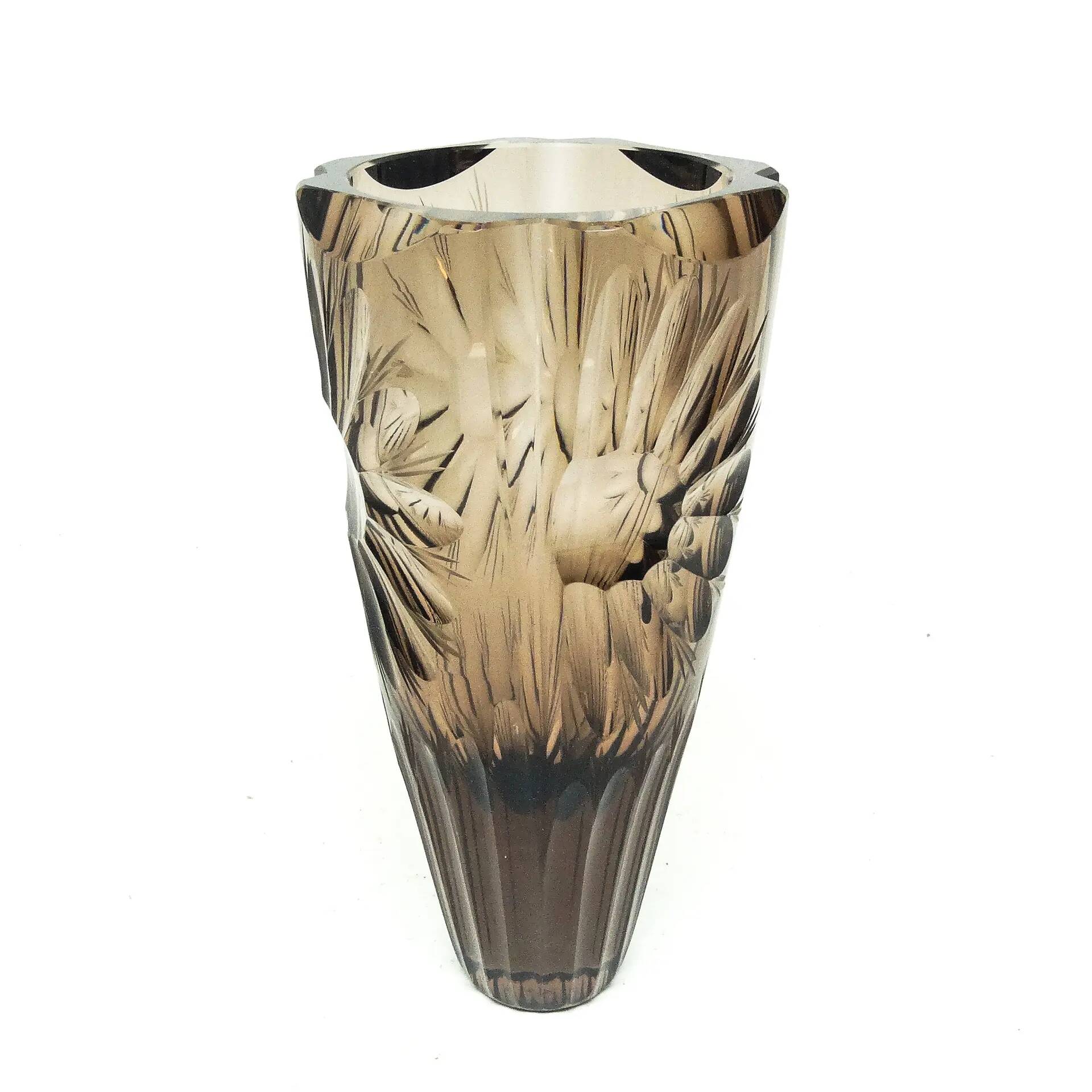 Art Deco vase, crystal, Moser, Czechoslovakia, 1930s