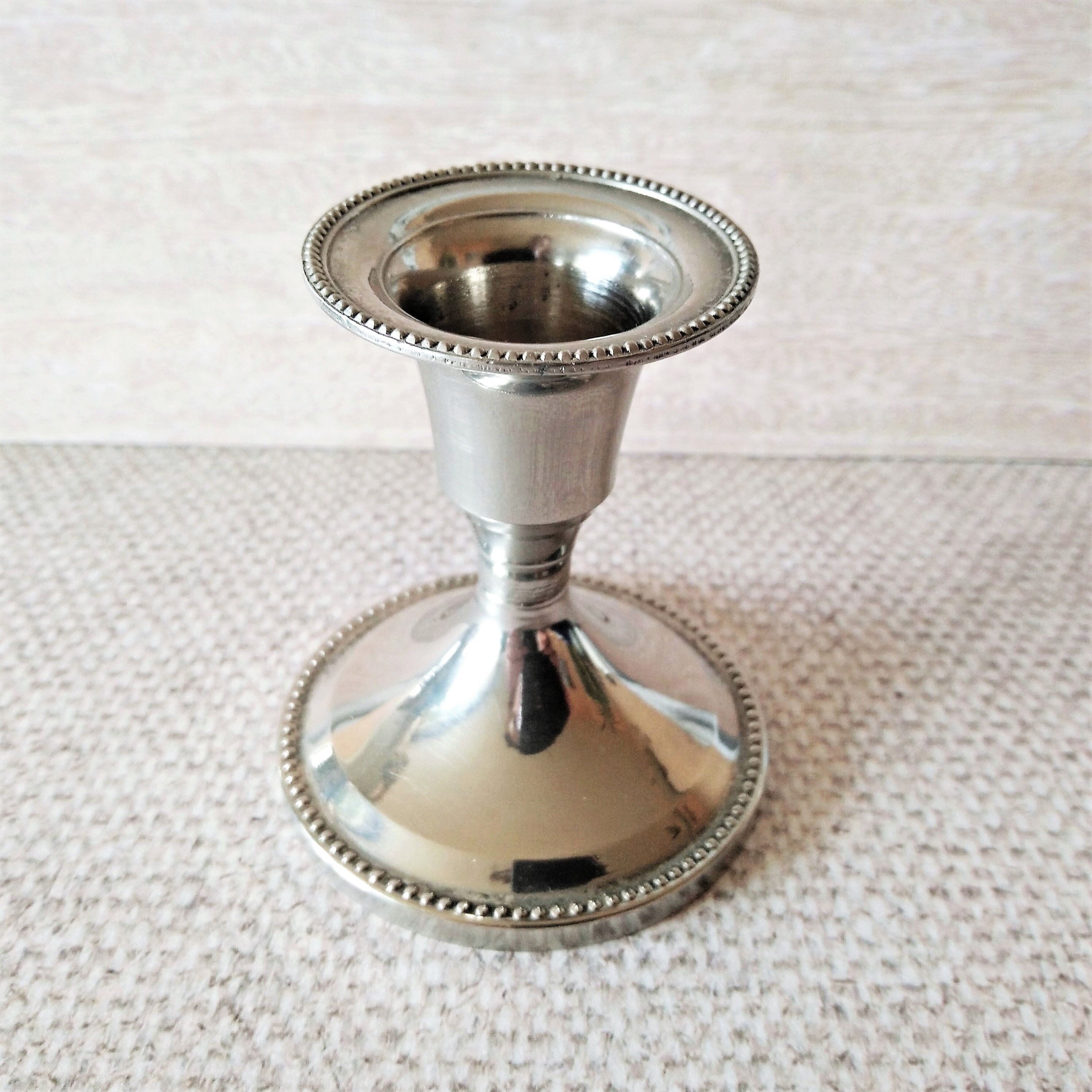 Candle holder chrome chrome beaded decoration