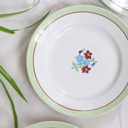 Set of 6 flat plates Moulin des Loups, Nina model, vintage French