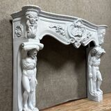 Del Torrione: Renaissance-style castle fireplace in painted plaster