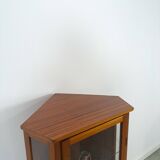 Vitrine d'angle en placage de verre vintage