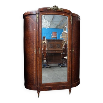 Rococo style wardrobe. Walnut root, bronze, mother-of-pearl.