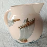 Pitcher jug - Digoin Sarreguemines - Sailboat on the waves and seagull