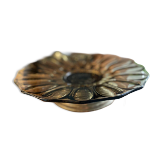 Vintage fruit bowl – 1970s, sculpted smoked glass