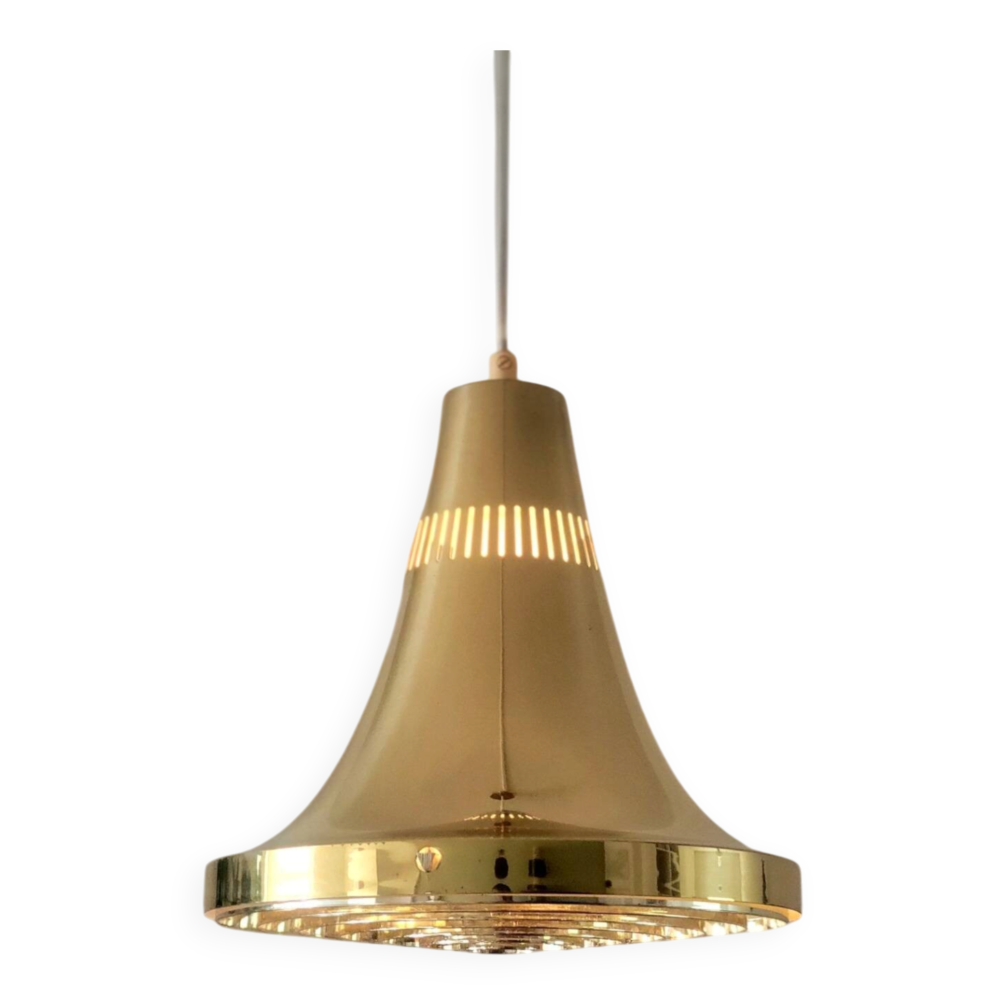 Vintage brass hanging lamp by Hans Agne Jakobsson model T 598