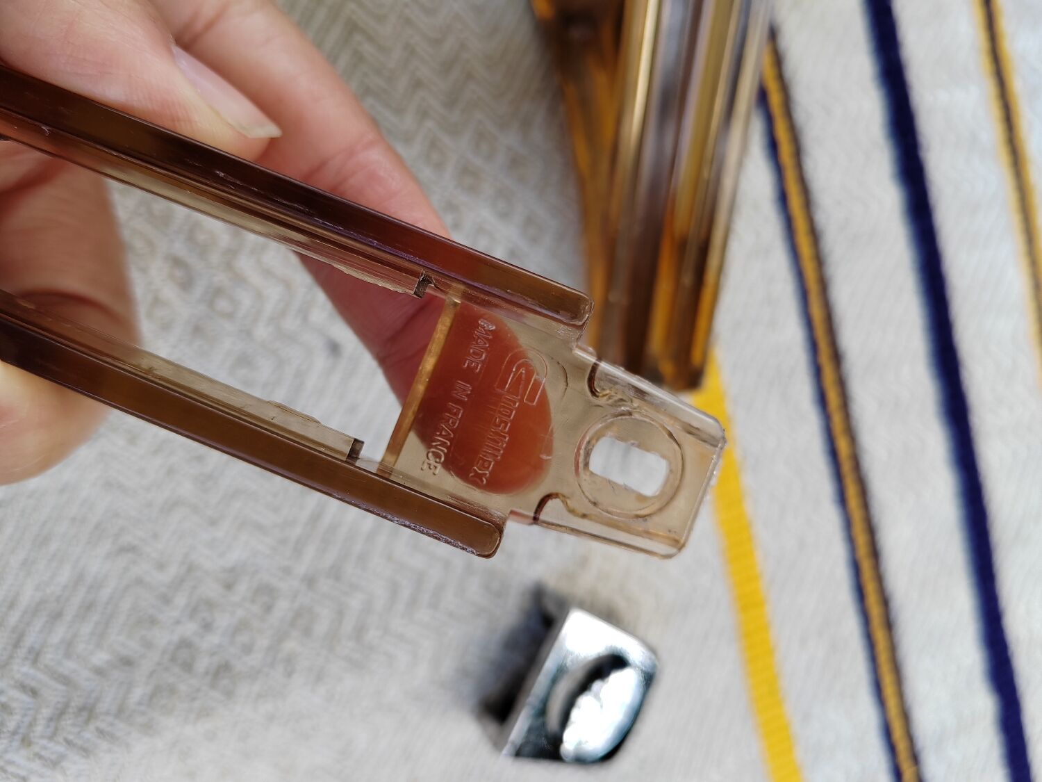 Smoked plexiglass towel rail Grosfillex 70s