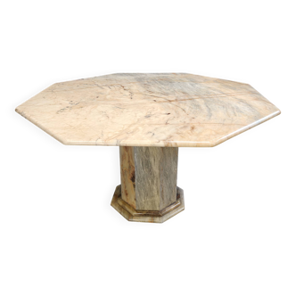 Octogonal italian marble dining table 1970s