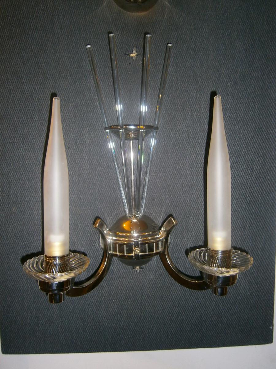 Art deco period, pair of wall sconces