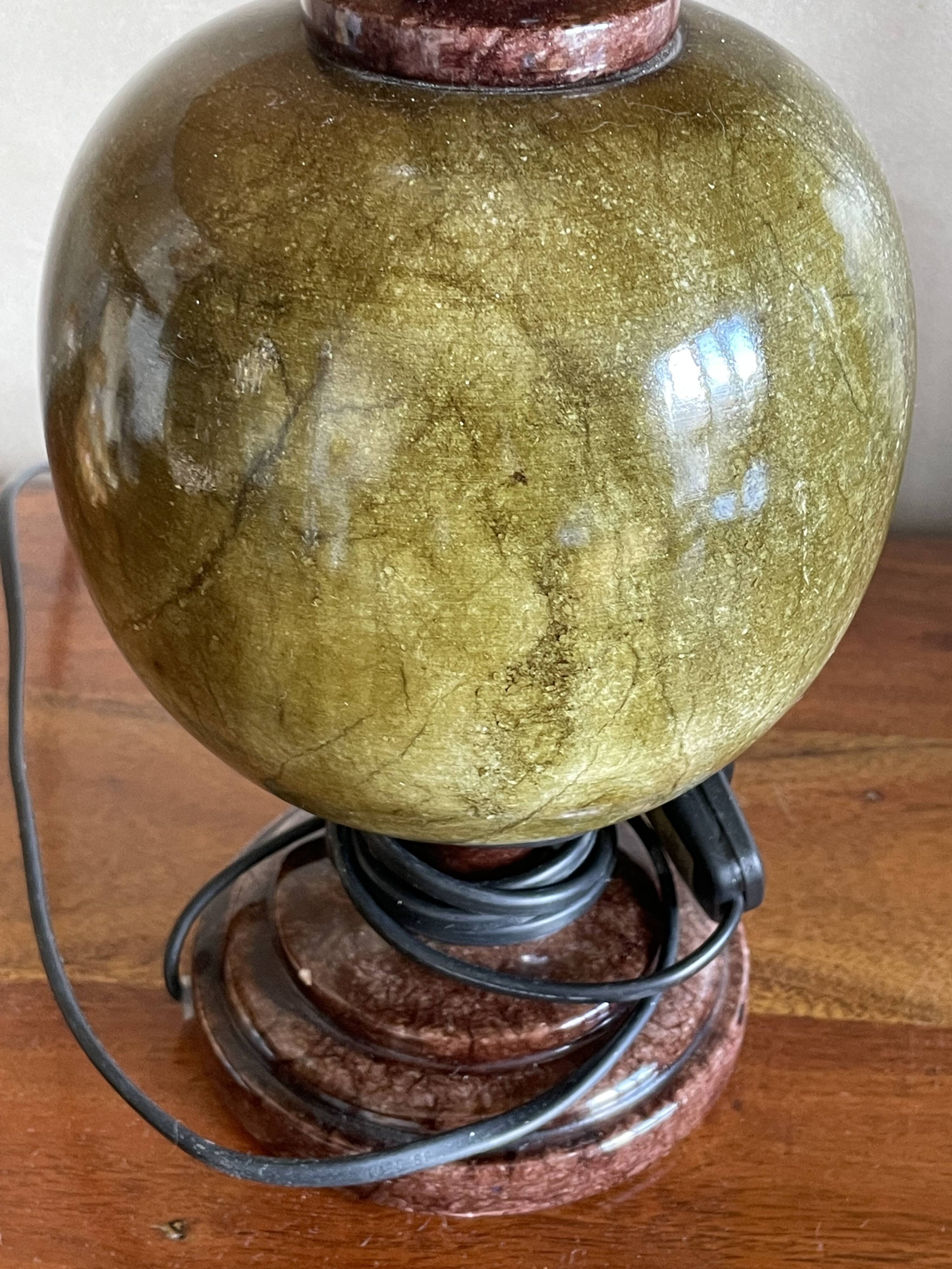 Green marble lamp