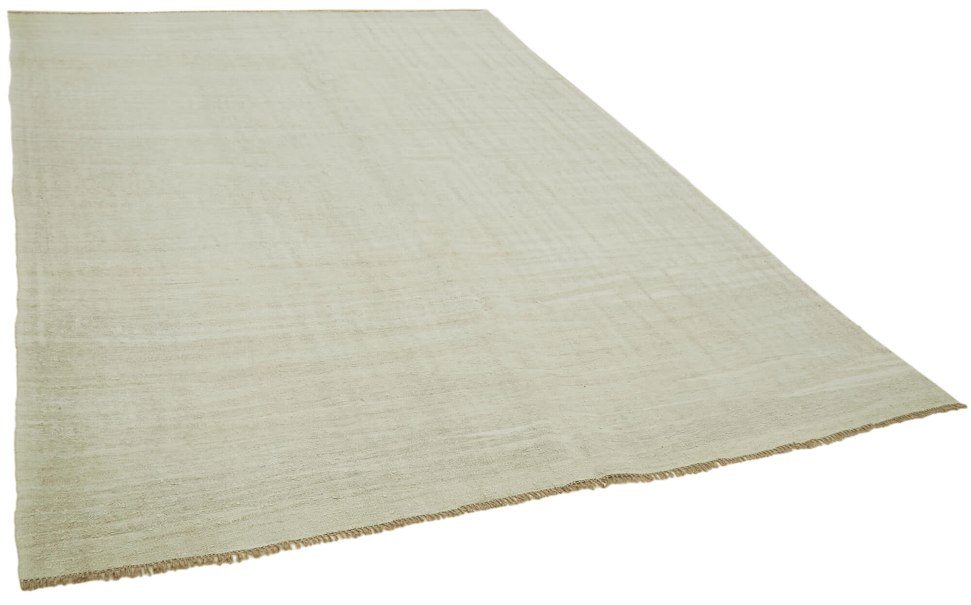 Handmade turkish contemporary 1980s 237 cm x 340 cm beige hemp kilim carpet