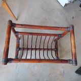 Vintage bamboo wicker magazine rack