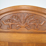 Art Nouveau twin beds in carved solid oak, France, circa 1910
