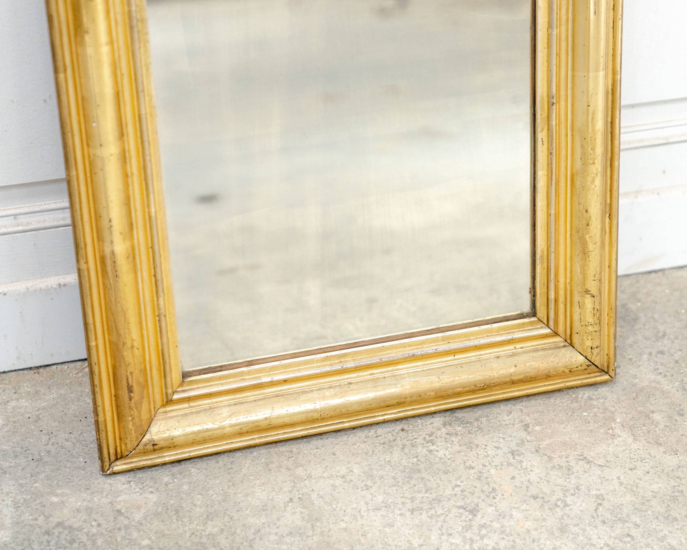 Long rectangular antique gold mirror 1930