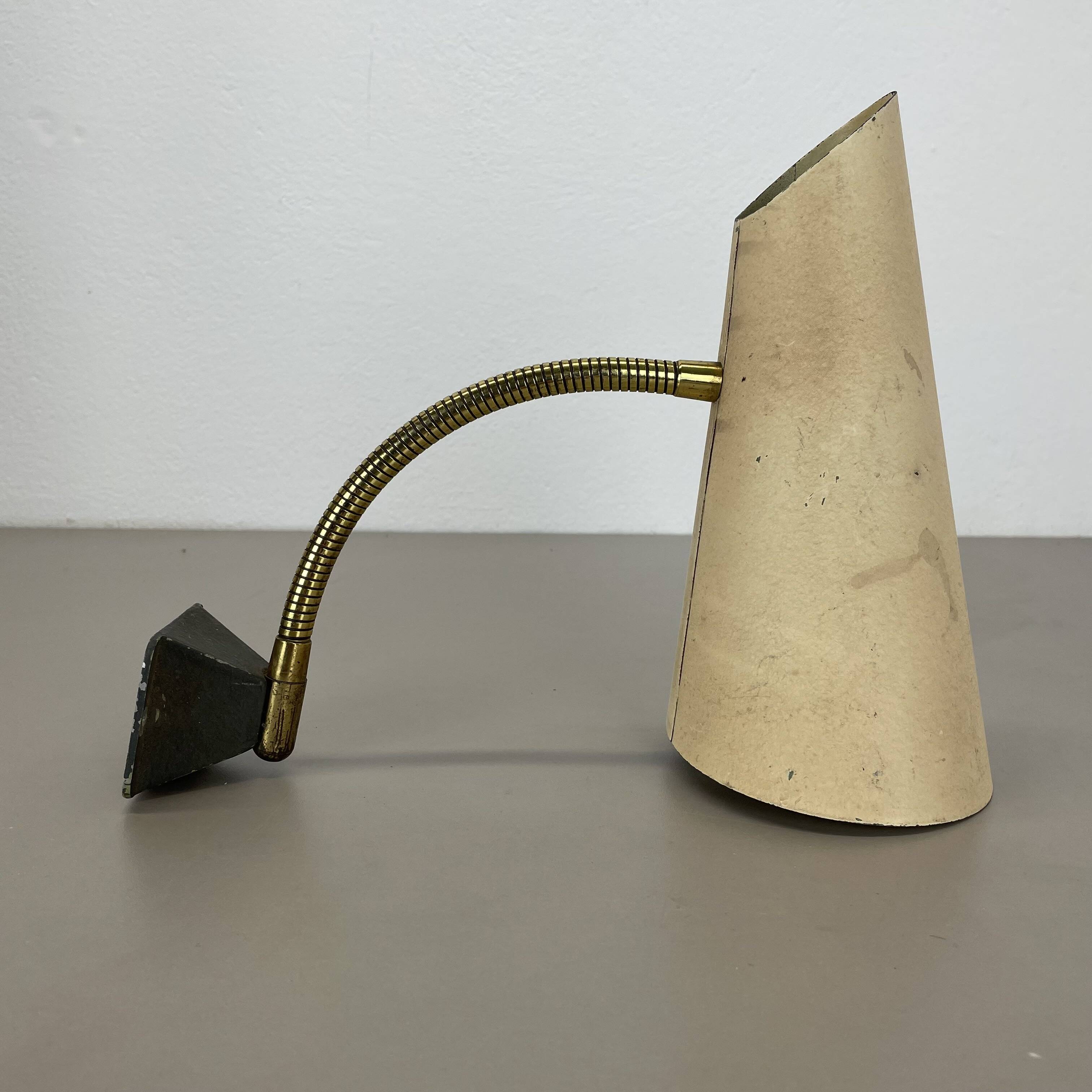 Rare adjustable diabolo brass stilnovo style wall ceiling light, italy 1950